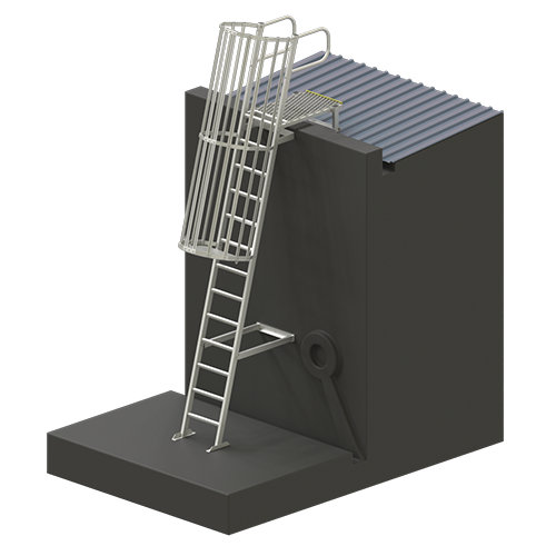 LADDER KIT – 75 DEGREE LADDER WITH TOP PLATFORM & CAGE - SafetyLink